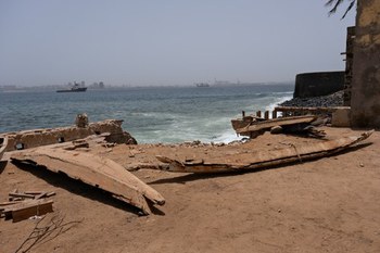 Costal erosion, Gorée Island, Senegal.